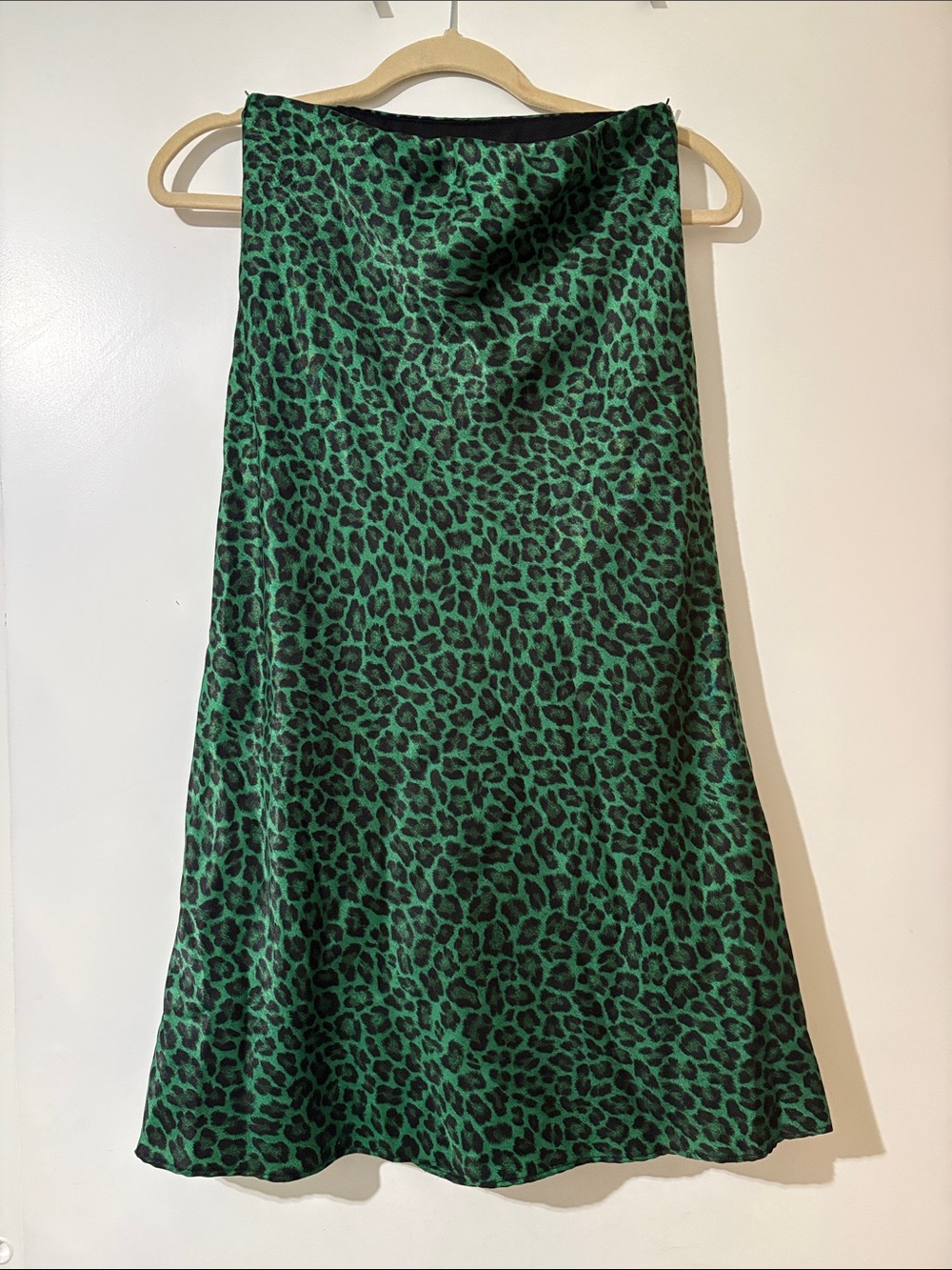 Socialite Green Leopard Print A-Line Skirt